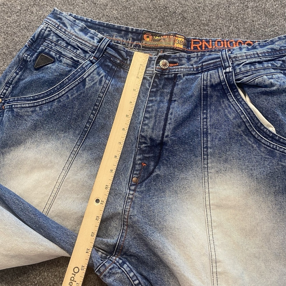 Vintage Y2K Akademiks Baggy Doulbe Knee Faded Hip Hop Rap Jeans Mens 38x34 - Picture 8 of 12